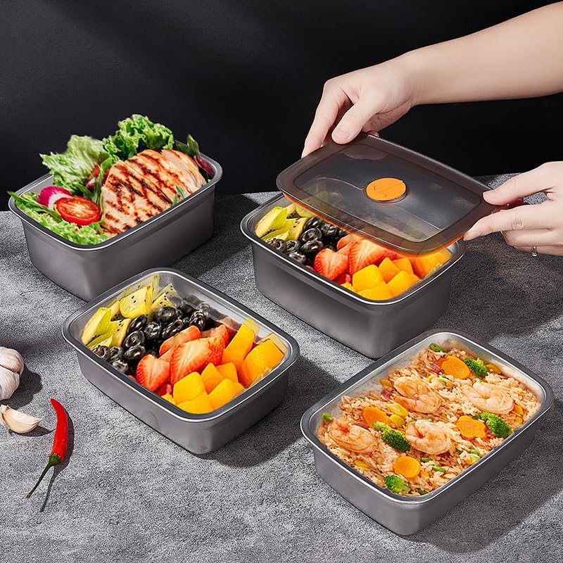 Image of GIUOIDUO 20 PCS Food Storage Containers with Lids Airtight (10 Containers & 10 Lids),stainless steel food containers leak proof storage box with lid Locking Food Storage Container freezer storage