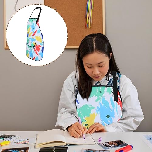 Miniatura 6 de Paquete de 2 delantales para niños, delantales de cocina para niños, delantal impermeable con bolsillos, para pintar, cocinar, hornear pintura,