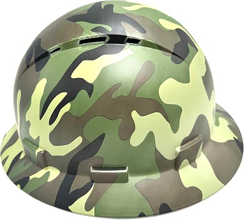 Miniatura 4 de Casco duro de ala completa HDPE, casco de seguridad de construcción con orificios ventilados, suspensión de trinquete ajustable de 6 puntos, cumple