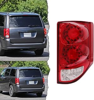 VGETTING Tail Lights For Dodge Grand Caravan 2011-2020 LED Rear Lamp Assembly with Bulb Replacement Taillights For Grand Red Lens Brake Light Passenger Side