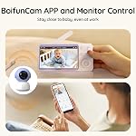 BOIFUN 2K Baby Monitor with 2 Cameras, Smartphone App, Wi-Fi Cameras,5-inch Display, Motion Tracking, Encrypted Connection, Night Vision, Long-Range 2-Way Talk, Temp Sensor