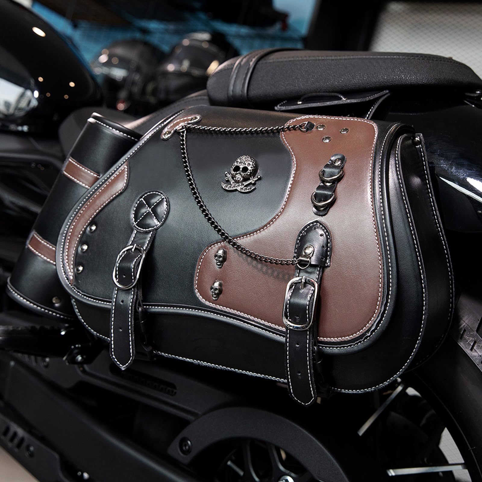 1 paire de sacoches de moto pour outils de voyage, sac de rangement pour moto, style rétro, sacoche, bagage latéral pour moto
