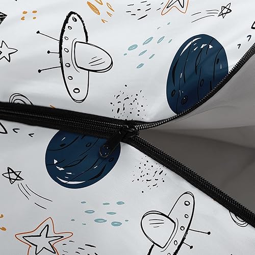 Miniatura 5 de Saco de dormir para niños y niñas, estampado de nave espacial de dibujos animados, ligero, cálido, portátil, para exteriores, interior, impermeable,