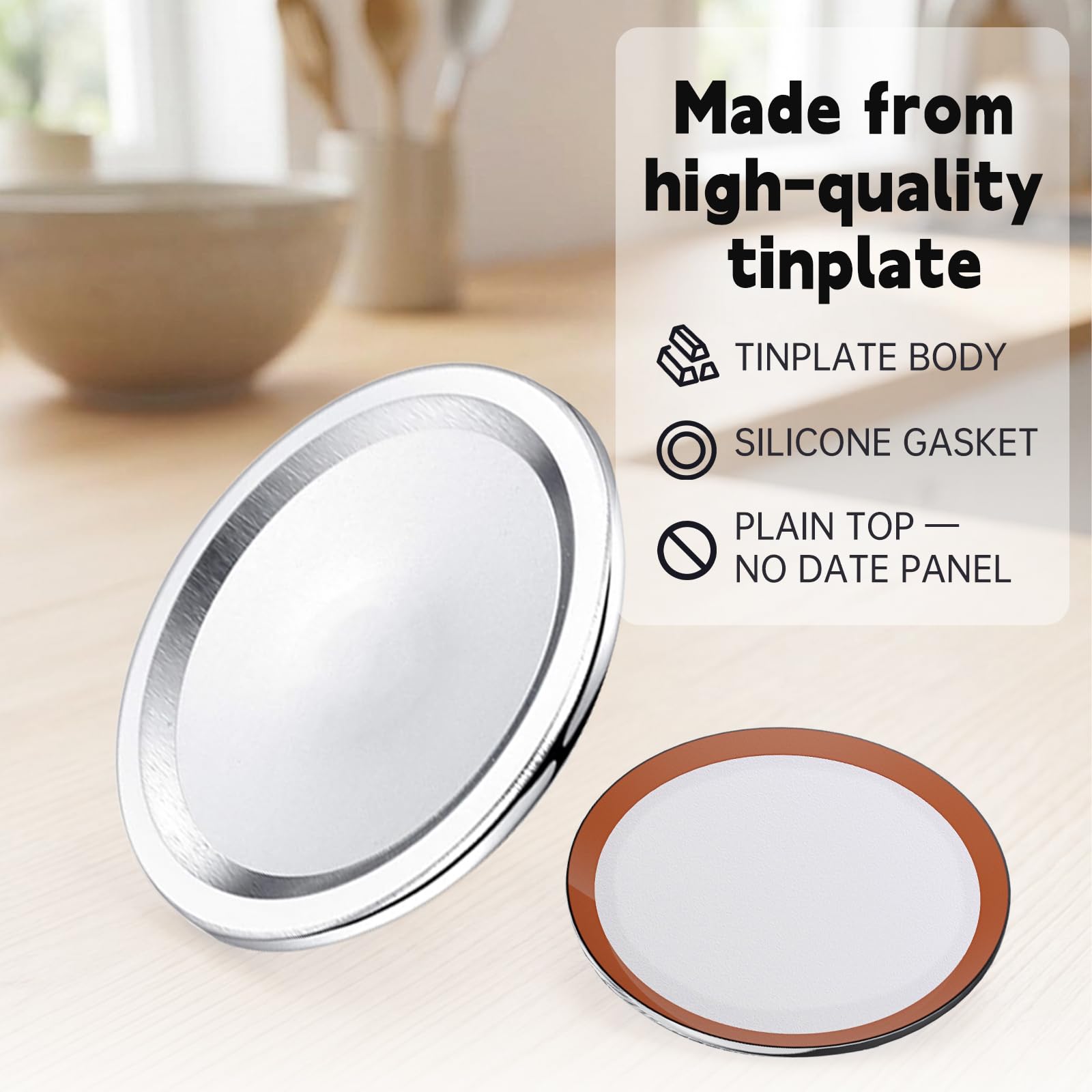 Canning Lids Only - 48 Flat Lids (Wide & Regular Mouth) -5