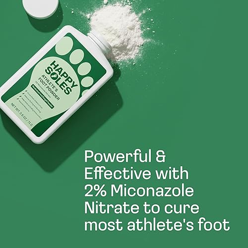 Miniatura 4 de HAPPY SOLES OTC - Polvo antifúngico para tratamiento de pies de atletas al 2 % de nitrato de miconazol, alivia la picazón y el ardor, absorbe la