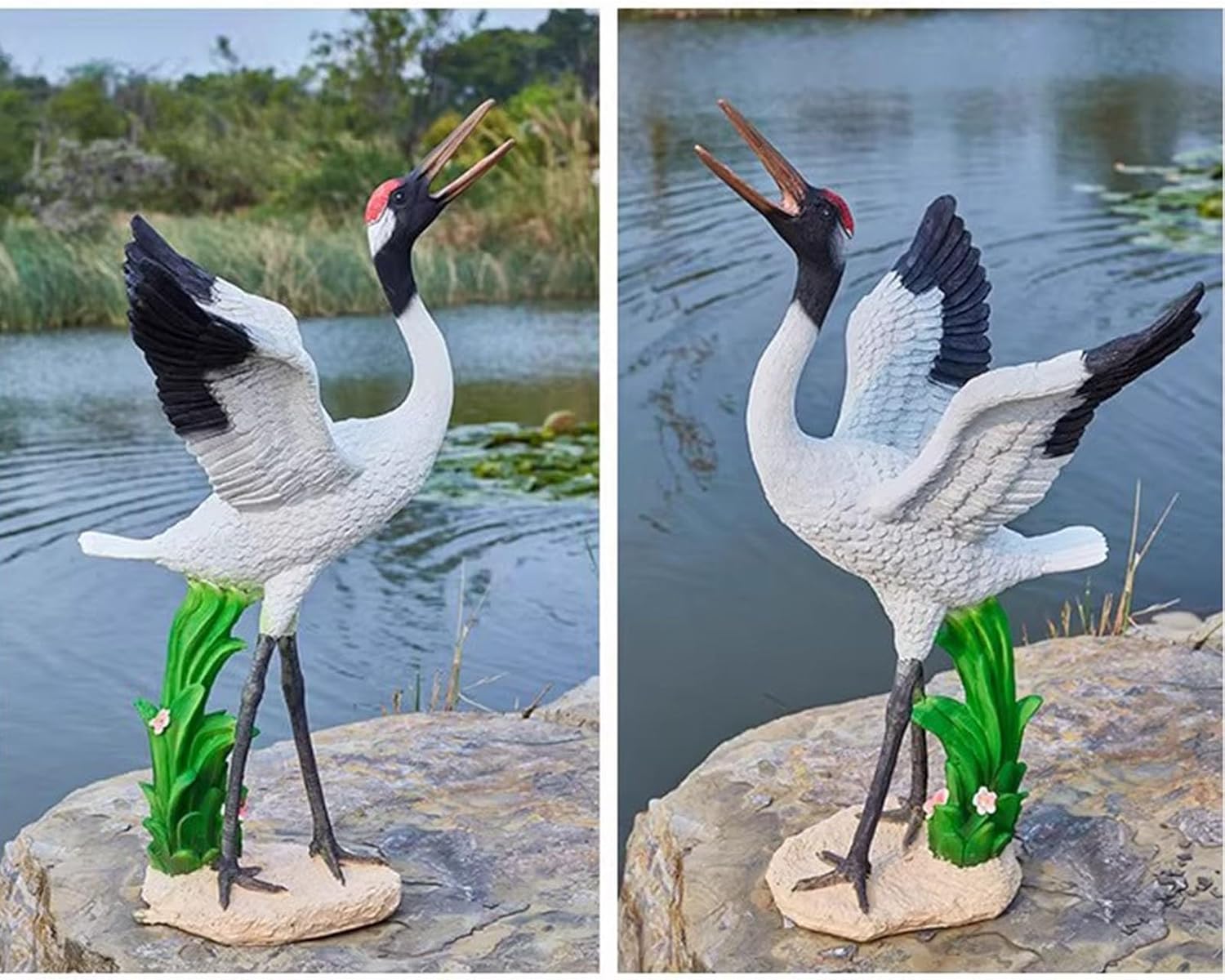 Garden Spitters for Small Ponds, Animal Pond Fountains, Outdoor Water Feature Statue, Garden Decor for Koi Pond, Tank Automatic Circulation Water Landscaping(Style2)