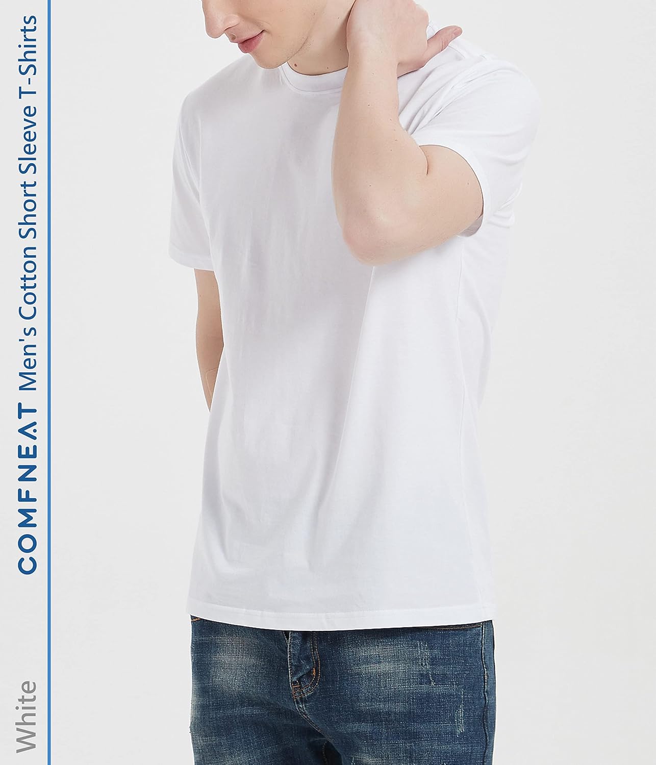 Comfneat Men's 3-Pack Lightweight T-Shirts Cotton Crew Neck Regular Fit Solid Tee - Image 3