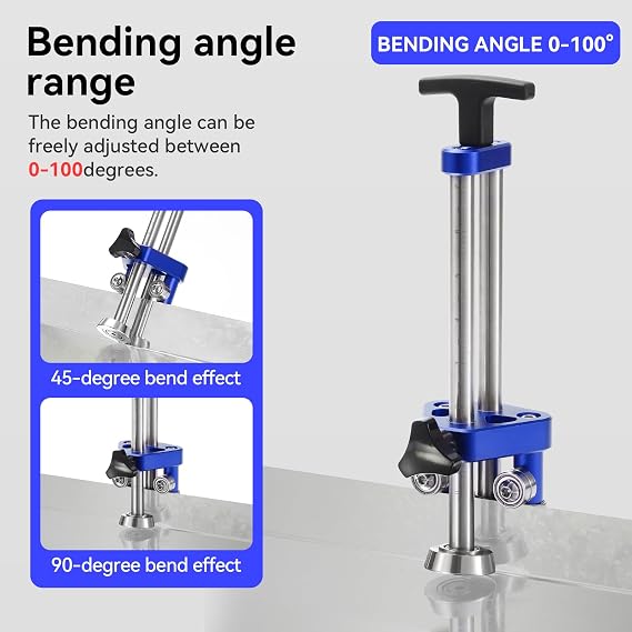 Sheet Metal Roller 1 Station Metal Bender, Metal Roofing Tools,Sheet Metal Fabrication,0-100 Bending Range,Quick Setup, Lightweight and Highly Portable (5in)