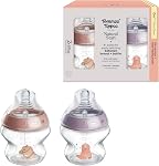 Tommee Tippee Démarrage naturel anti-colique 5 oz BPA Bouteilles pour bébés gratuites, 0+ Mois, Slow Flow Breast-like Nipple, auto-stérilisant, conçu pour la transition sans soudure entre la bouteille et le sein, 4