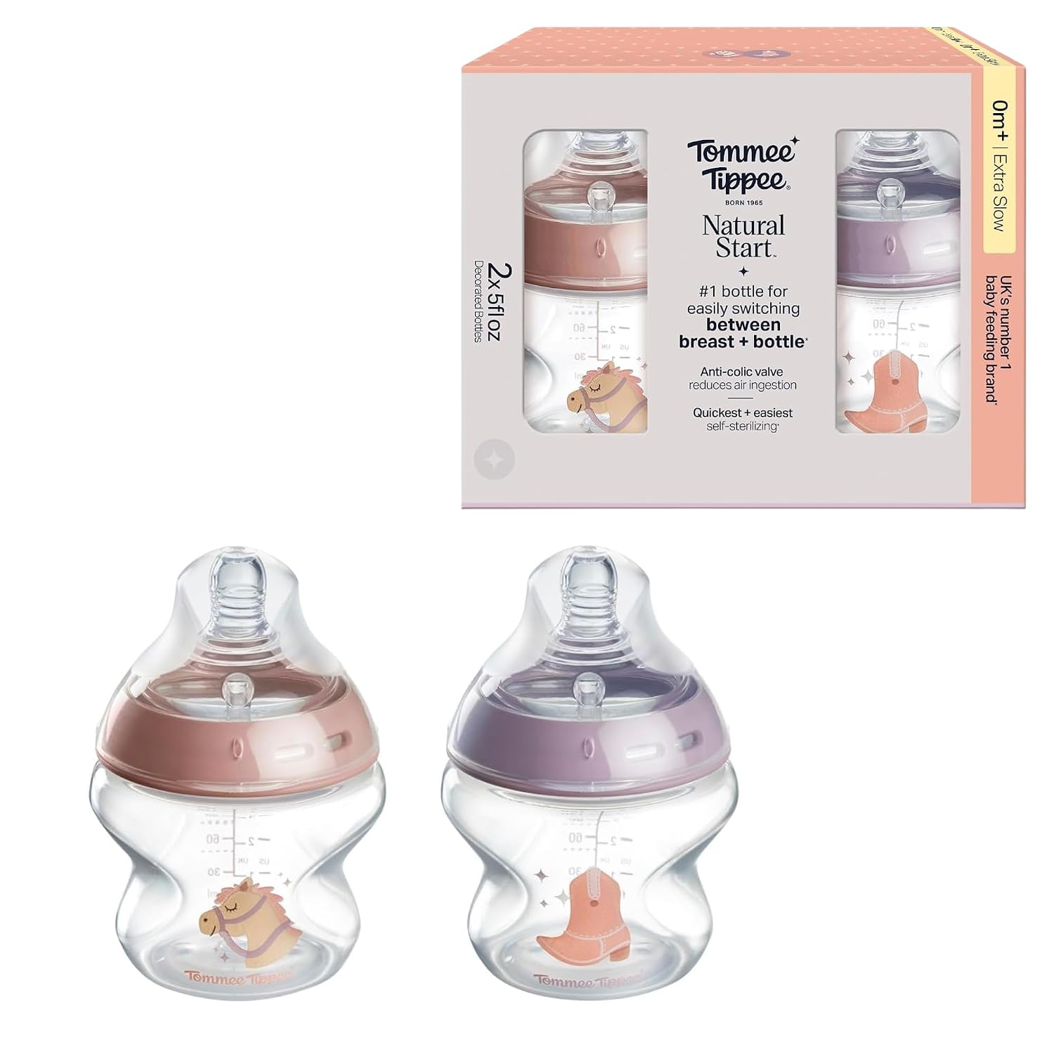  Natural Start Newborn Baby Bottles, 0m+, 5oz