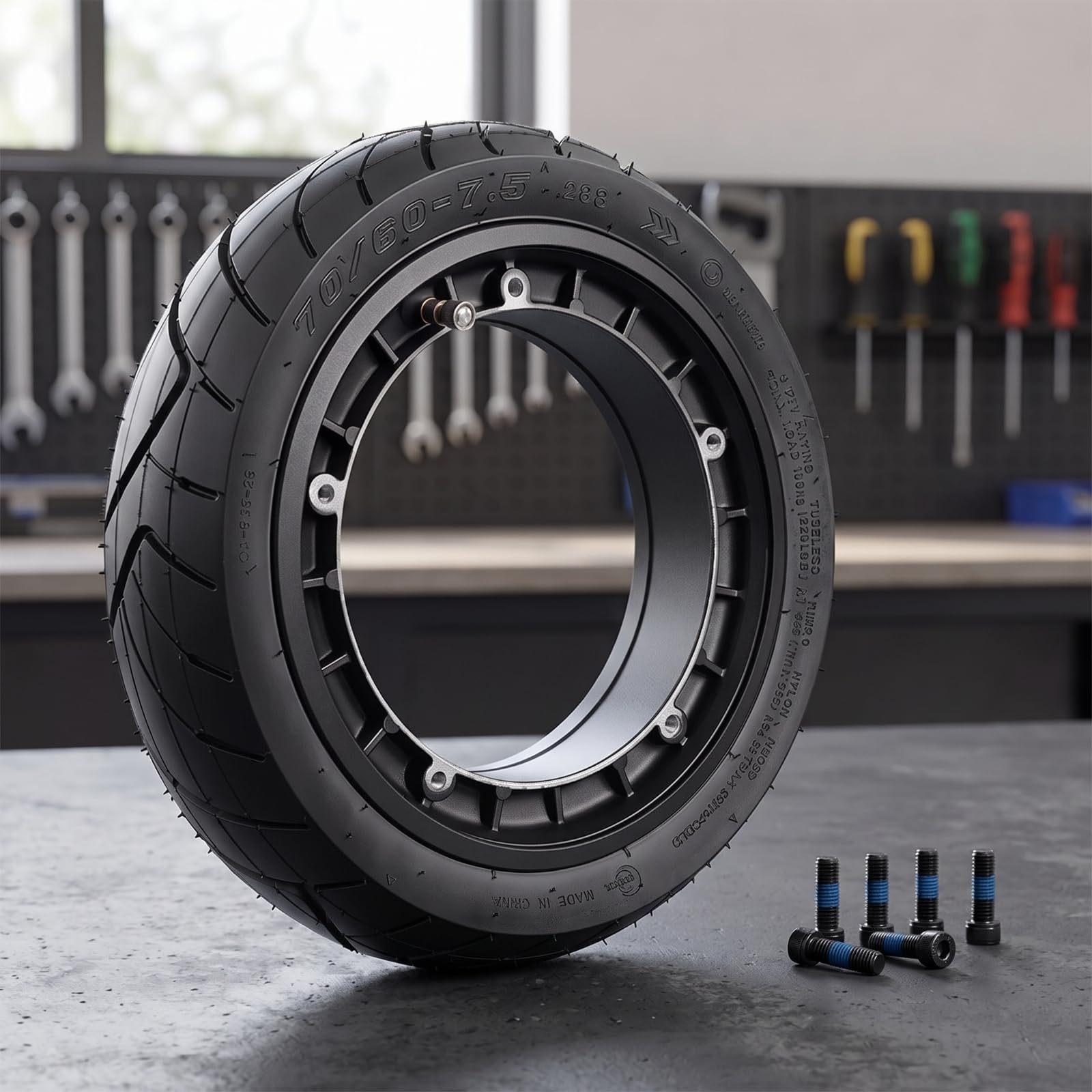 Generic Mozzo Ruota Scooter Ruota Cerchio Pneumatico Tubeless con Battistrada Largo Arrotondato Aderenza E Stabilità su Diverse Strade Materiali Resistenti