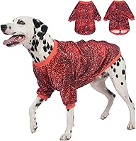 Vista 10 de LovinPet Pijamas extra grandes para perra, ropa de perro actualizada con tela de franela cálida con estampado de platos Granny Chic rosa, suéter