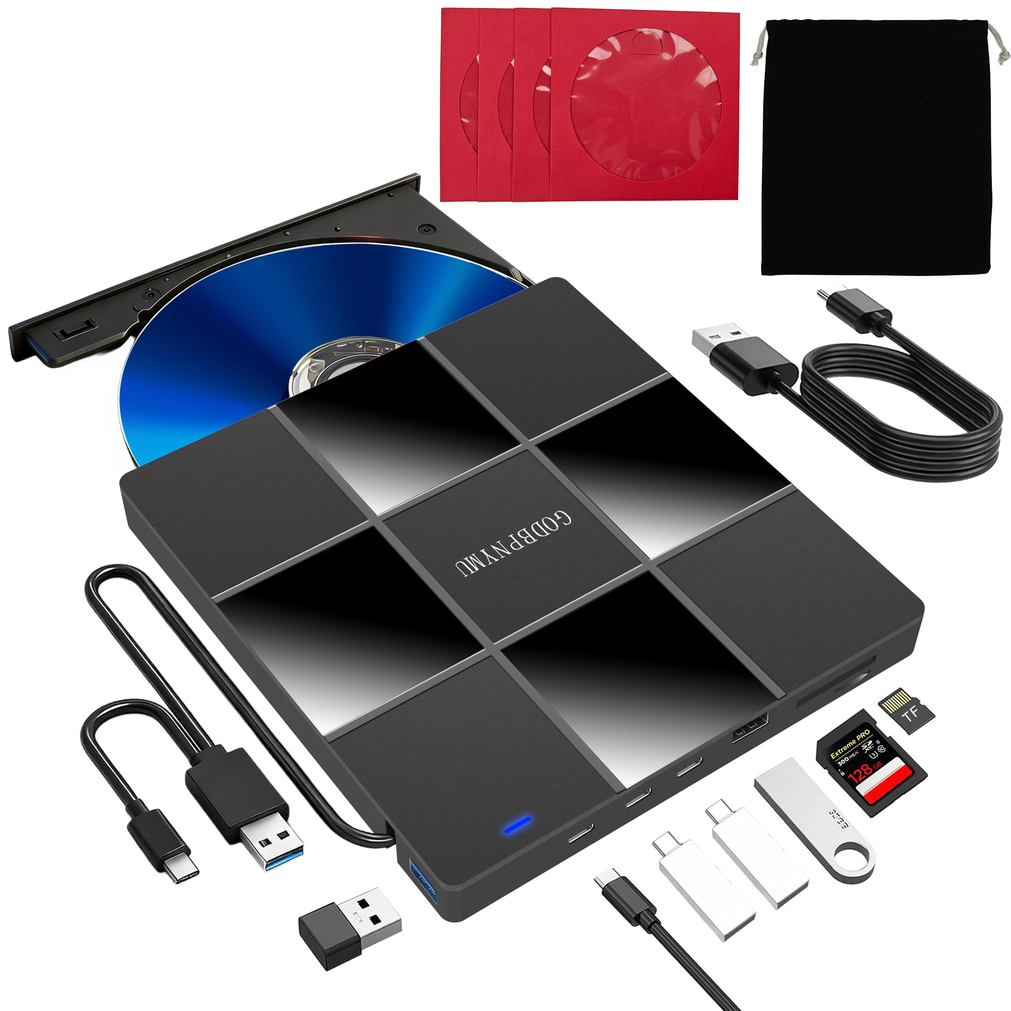 2A2CExternal CD/DVD Drive USB 3.0, Portable DVD/CD Burner Writer for Laptop, PC, Mac, Desktop - Plug and Play, Slim Design-image-15