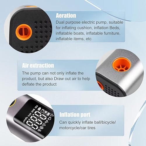 Miniatura 6 de Compresor de aire portátil para inflador de neumáticos bomba de aire eléctrica inalámbrica para neumáticos de automóvil - Bomba de neumáticos de