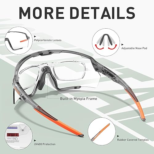 Miniatura 3 de KAPVOE Photochromic Cycling Glasses Men Women Clear Mountain Bike Sunglasses MTB Bicycle Riding Sports Triathlon - K170