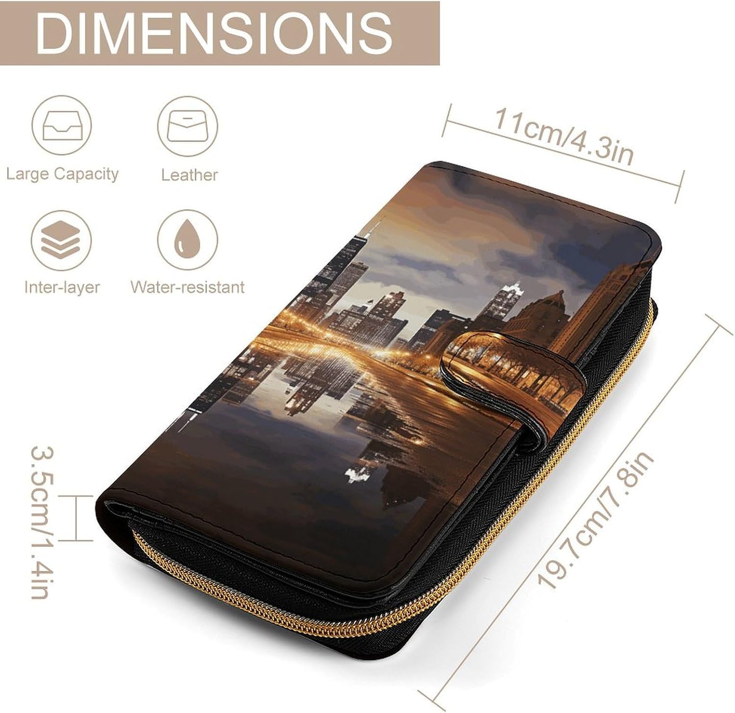 Women PU Leather Bifold Chicago Wallets Large Capacity Card Holder Ladies Phone Clutch Travel Purse image 2