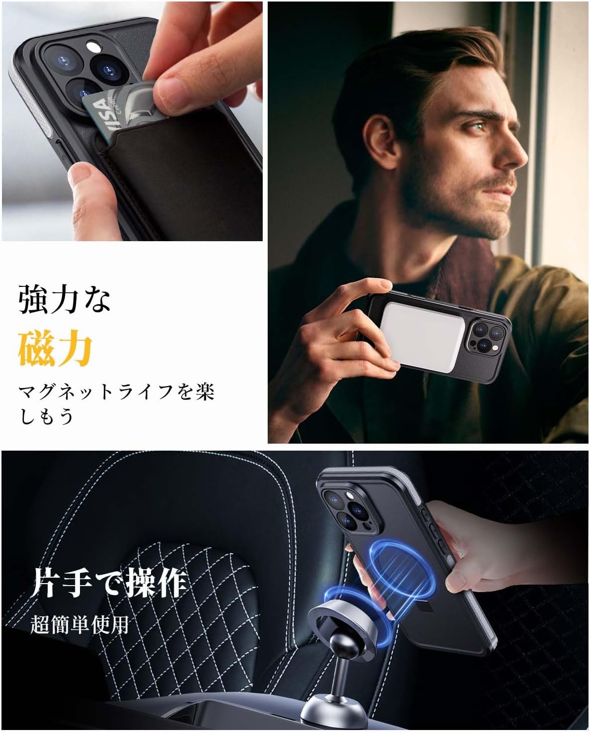 Lanhiem Magnetic for iPhone 16 Pro Case, IP68 Waterproof Case with Screen Protector, [Fit for MagSafe] [Invisible Stand] Shockproof Heavy Duty Sealed Underwater Case for iPhone 16 Pro (Black)