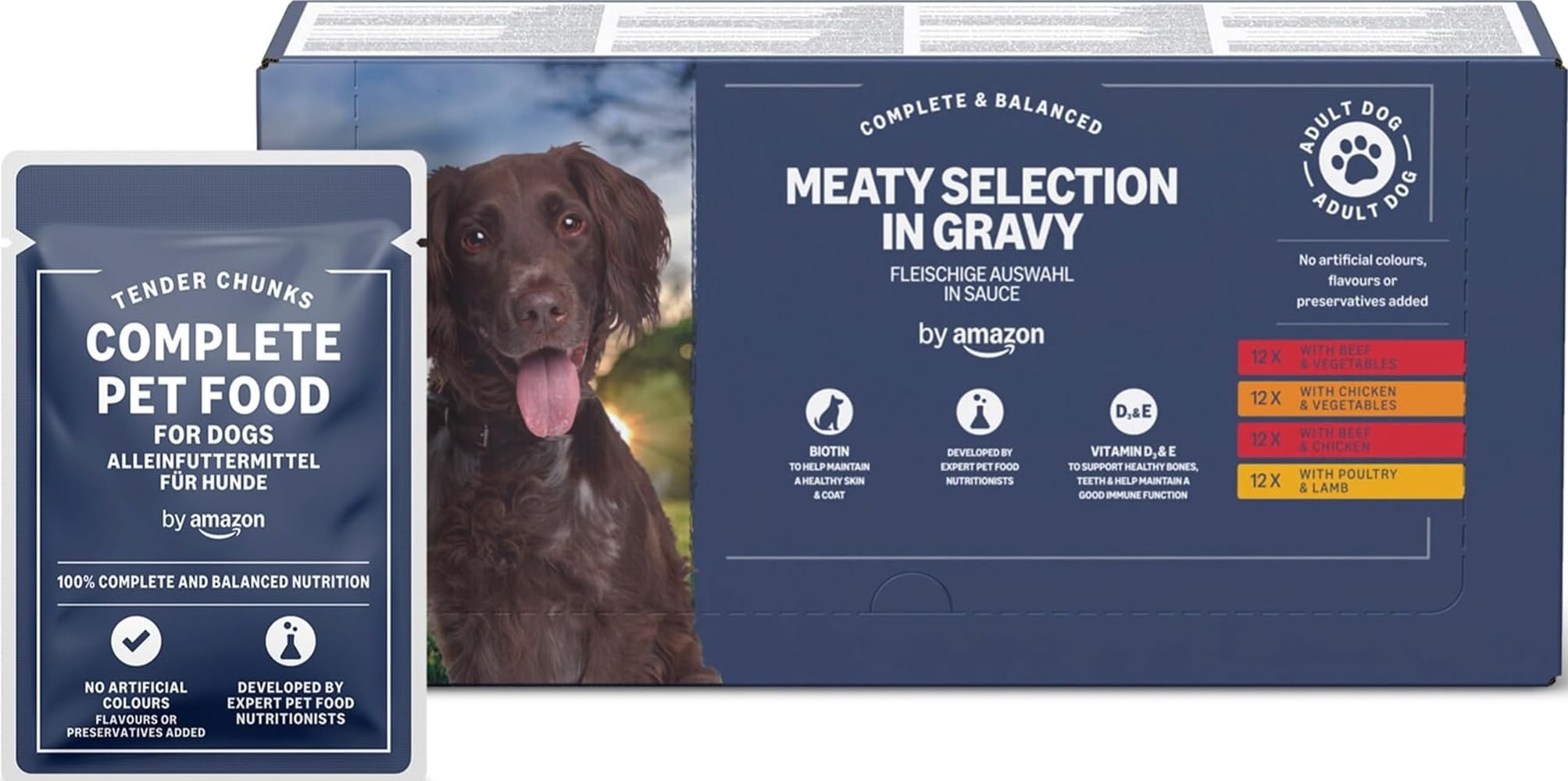Amazon Alimento Completo per Cani Adulti in Salsa, 4.8 kg
