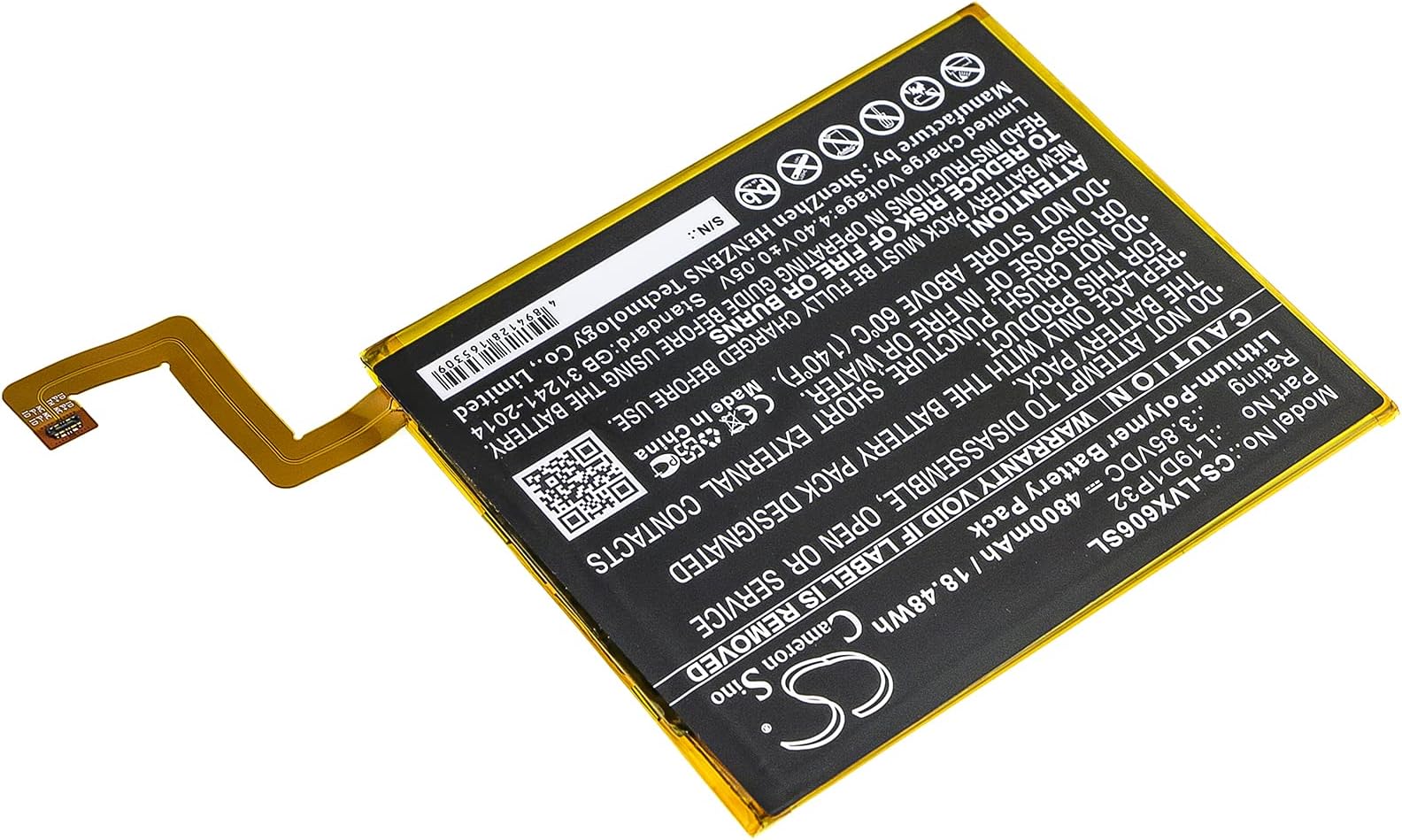 4800mAh/3.85V Replacement Battery for L19D1P32 Tab M10 Plus, TB-X606F