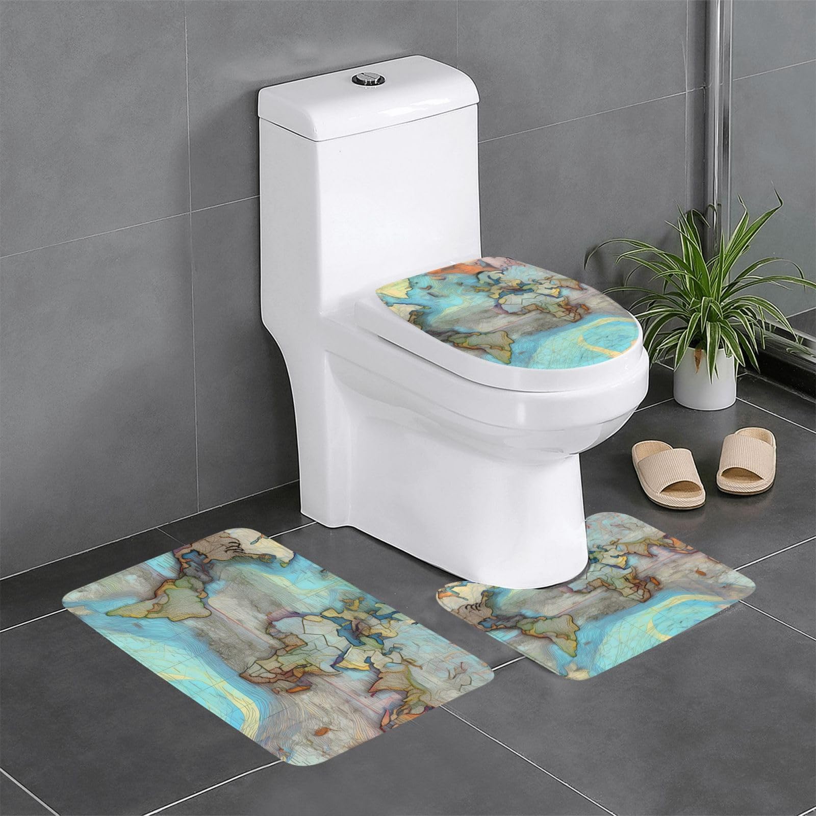 Tapis de salle de bain antidérapants pour sols mouillés : ensemble complet de protection 3 pièces