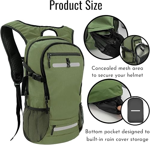 Miniatura 3 de Zavothy Mochila de senderismo multiusos de 18 litros con bolsa de agua de 3 L, mochila de hidratación duradera con compartimento aislado para la