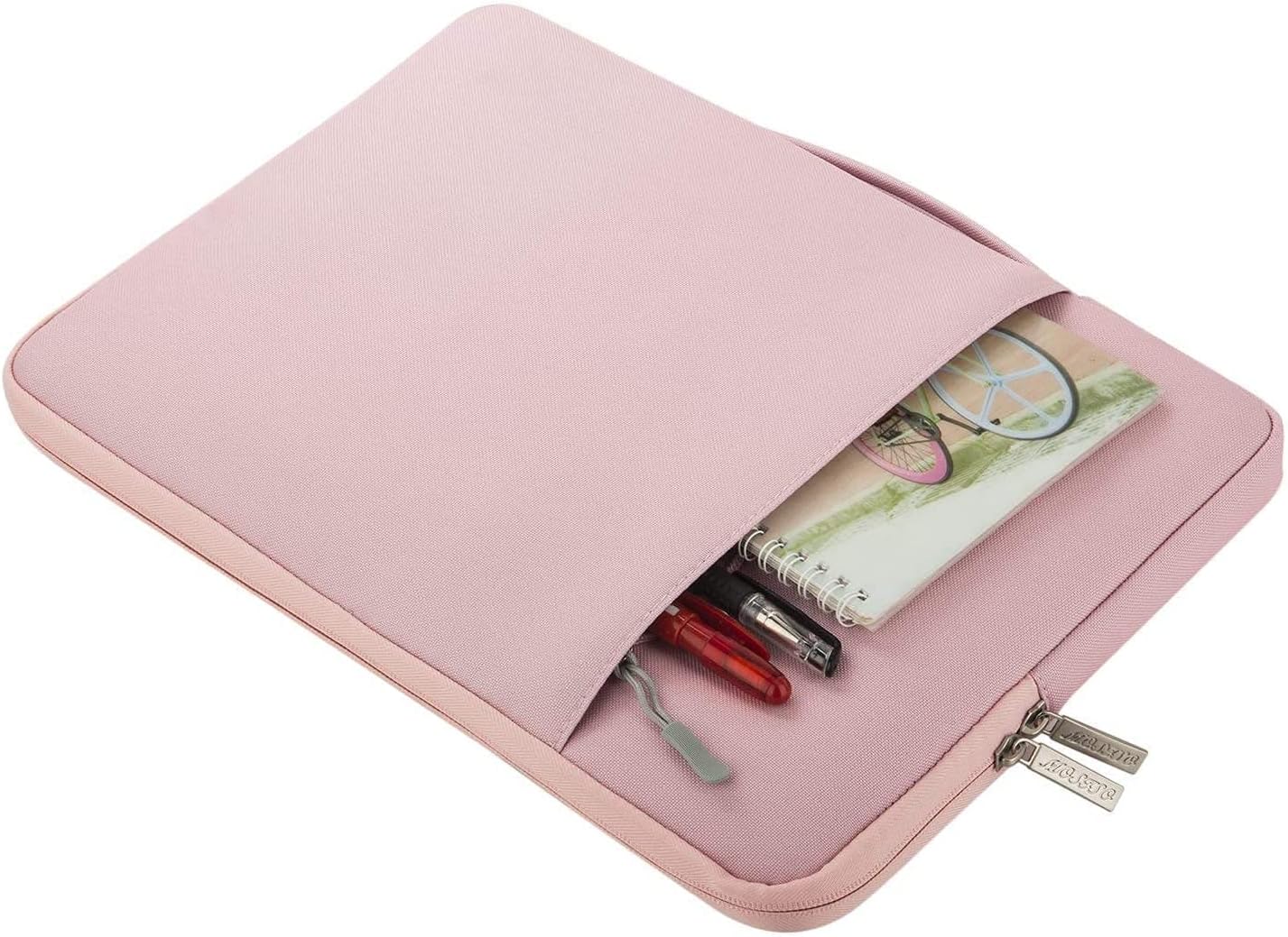 MOSISO Polyester Multifunctional Briefcase Handbag Compatible with 13 inch Laptop, Pure Pink