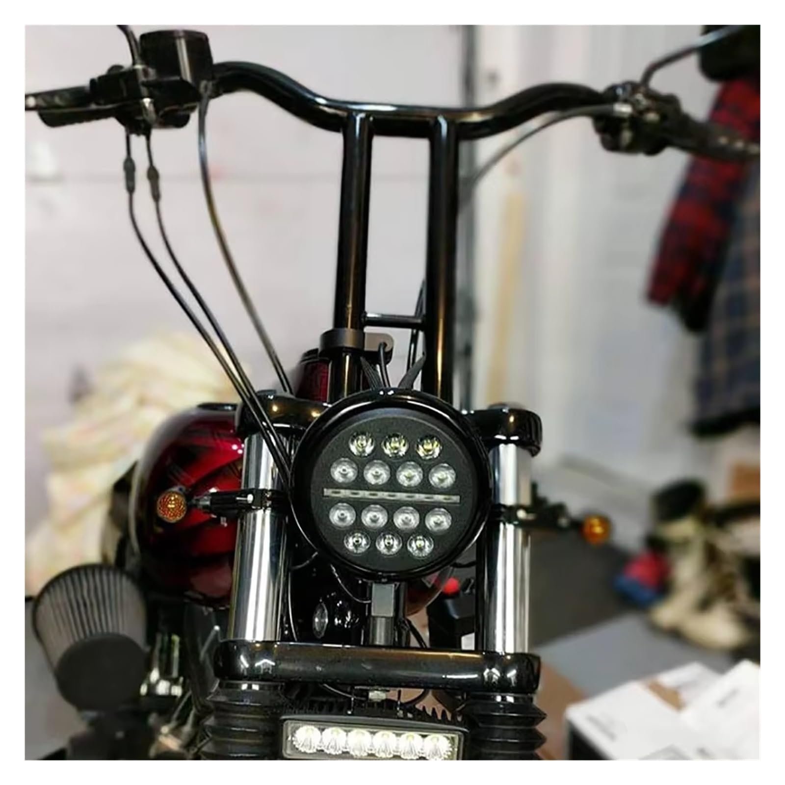 Faro LED Moto Per Jeep Per Wrangler Fuoristrada 4x4 Moto 7 Pollici 5.75 4. Faro Anteriore LED Rotondo Abbagliante Anabbagliante Con DRL