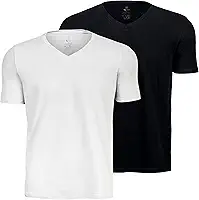 Kit 2 Camisetas Gola V Algodão Egípcio Premium Anti-Alérgico Malha Nobre Masculina M ao G2