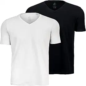 Kit 2 Camisetas Gola V Algodão Egípcio Premium Anti-Alérgico Malha Nobre Masculina M ao G2