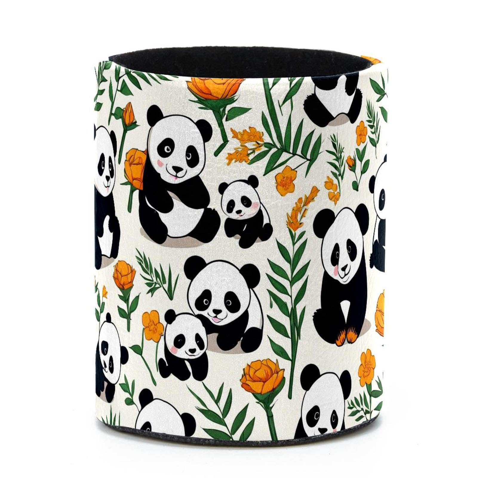 VAPOKF Round Pencil Holders for Desk, Cute Panda Pen Holders Pen Pot Makeup Brushes Storage Desktop Stationery Supplies Organiser for Home Office