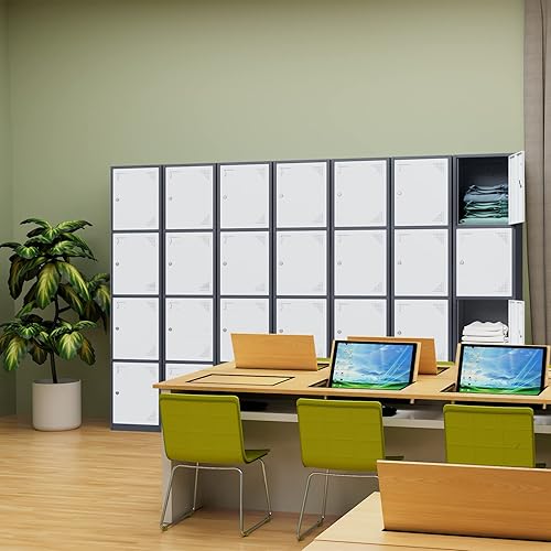 Miniatura 2 de Yizosh Armario de metal para gimnasio, escuela, oficina, armarios de almacenamiento de metal de 71 pulgadas para empleados, armarios de acero para