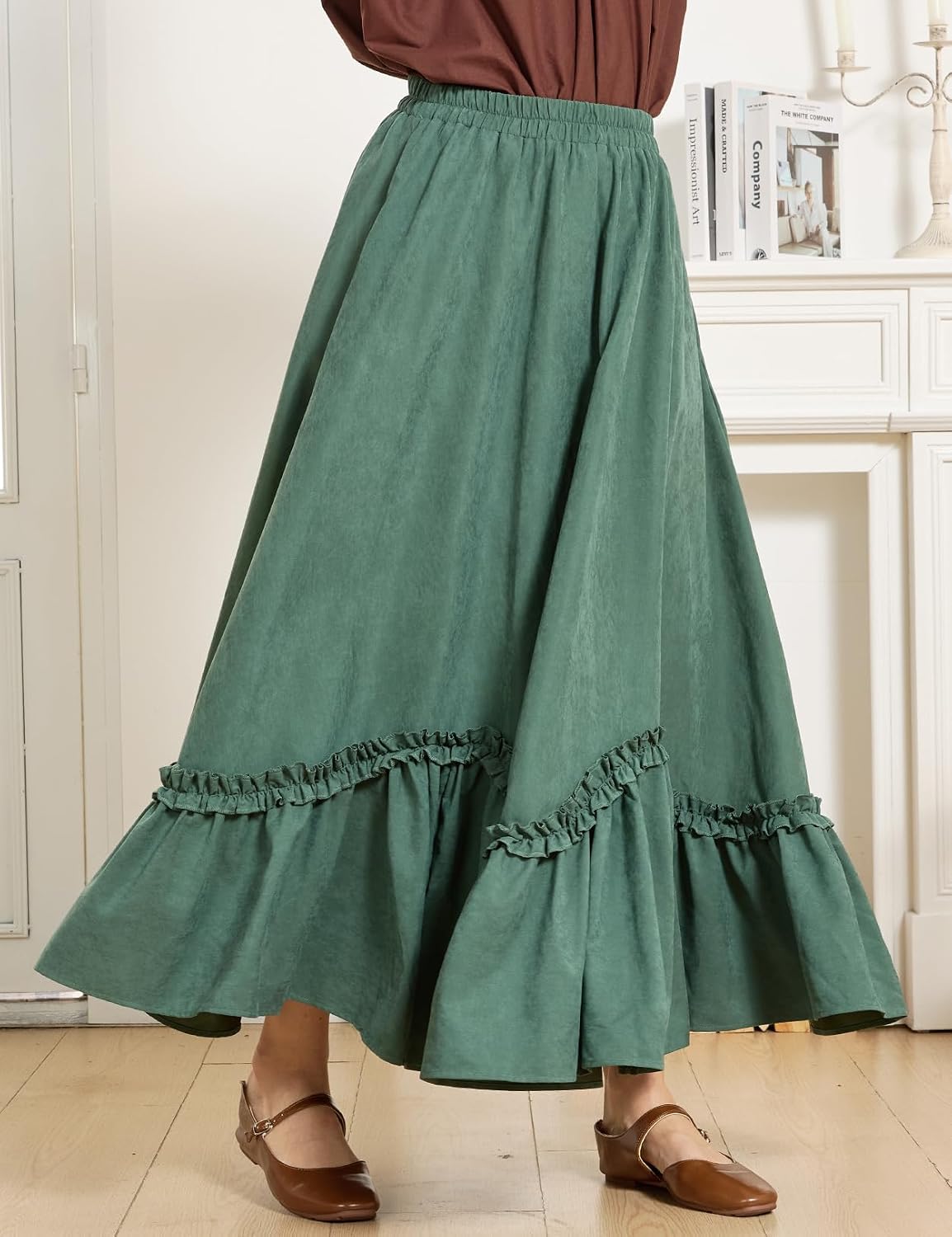 BEAUTELICATE Victorian Medieval Skirt Renaissance Costume Women Skirt with Pockets
