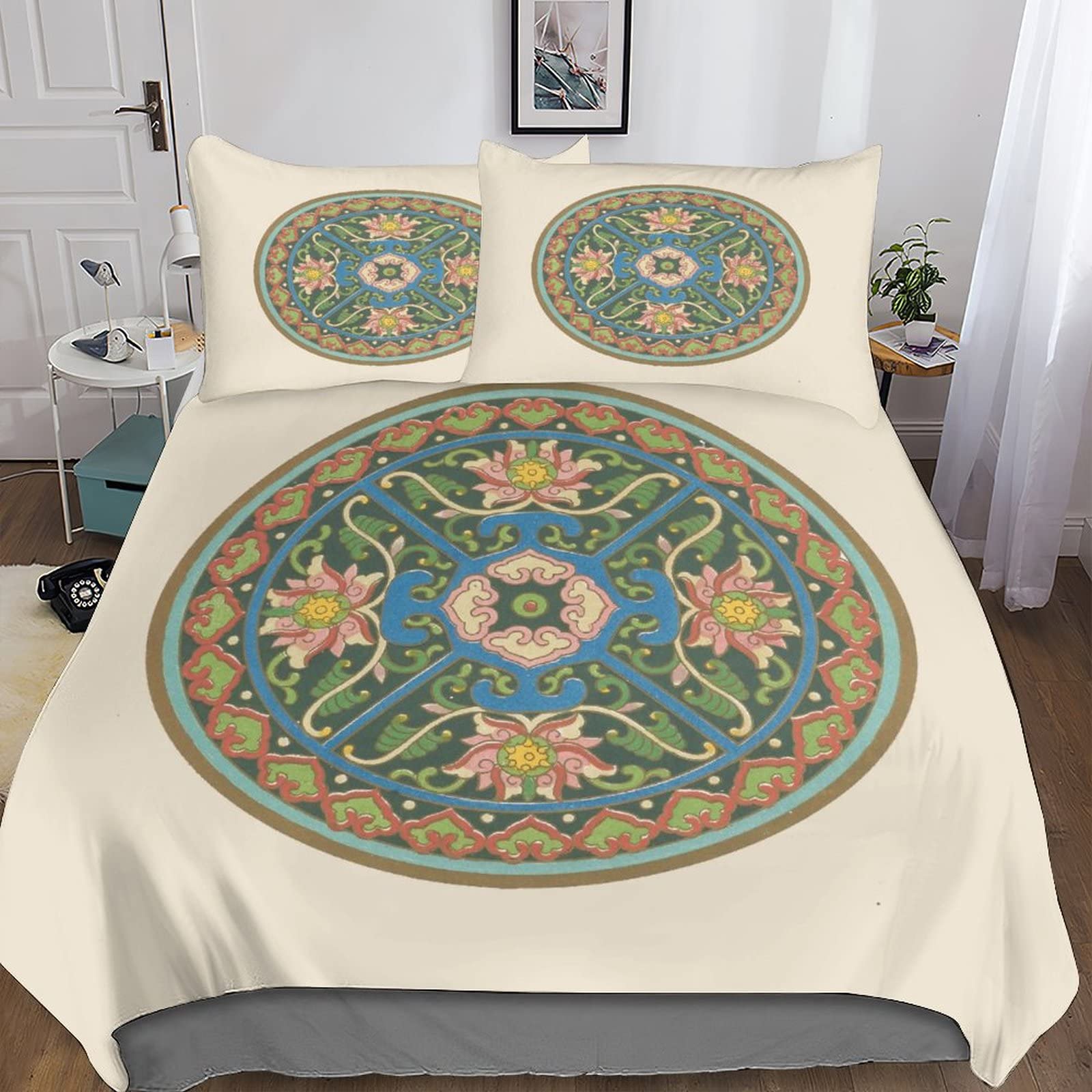 Housse de couette 200x200 Branch Pattern hypoallergénique pour en finir avec les plis au réveil