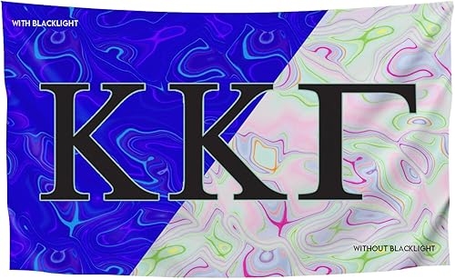 Miniatura 37 de Bandera griega de la hermandad y la fraternidad blacklight, 3 pies x 5 pies, Alpha Tau Omega