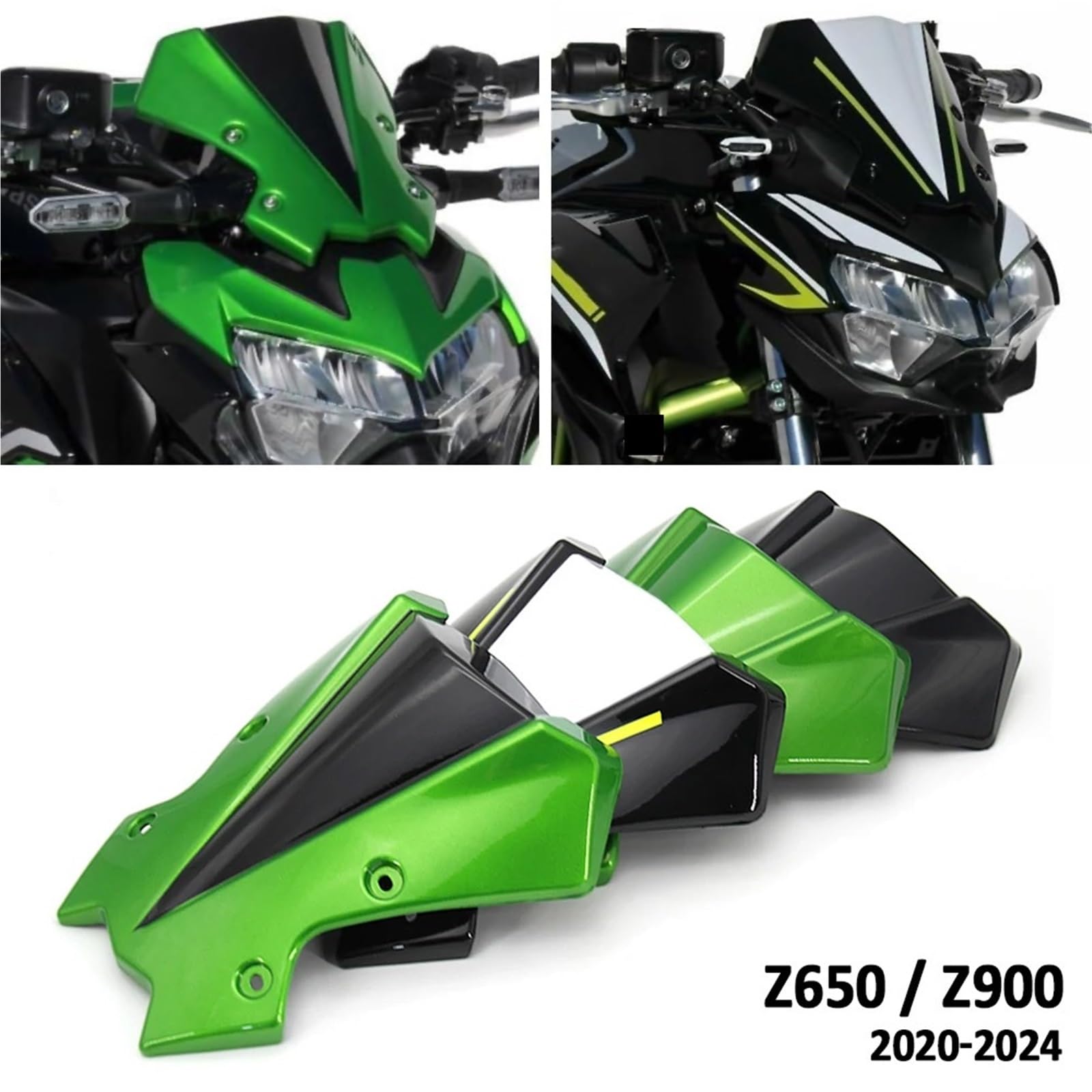 Szybka szyba motocyklowa Pasuje do Kawasaki Z900 Z650 | Owiewki szyby przedniej ABS motocykla(E)