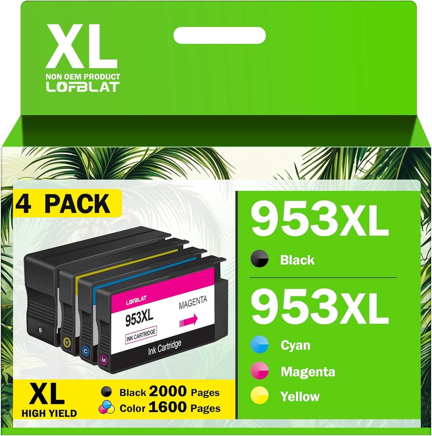 LOFBLAT 953XL Multipack Kompatibel mit HP 953XL Druckerpatronen 953 XL mit HP Officejet Pro 7720 Patronen 8710 8715 7740 7730 8720 8740 8750 Drucker, Schwarz Cyan Magenta Gelb