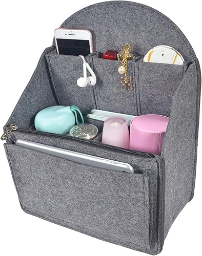 Miniatura 2 de Organizador de mochila de fieltro, organizador de bolso para hombres y mujeres, mochila de mano (gris, grande)