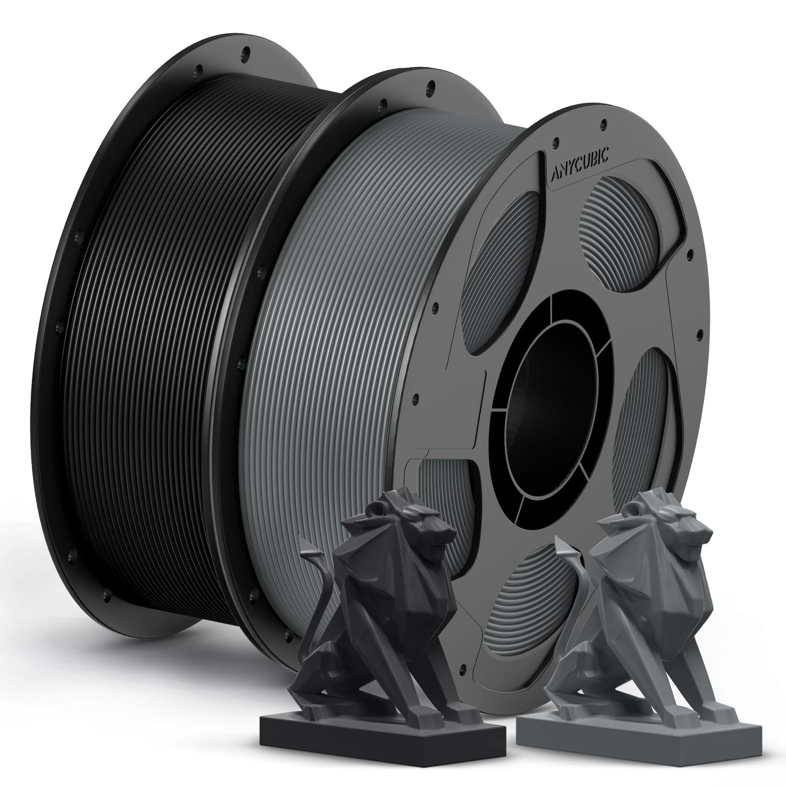ANYCUBIC PETG Filament 1.75mm Bundle, 2KG, Texture Grey+Black