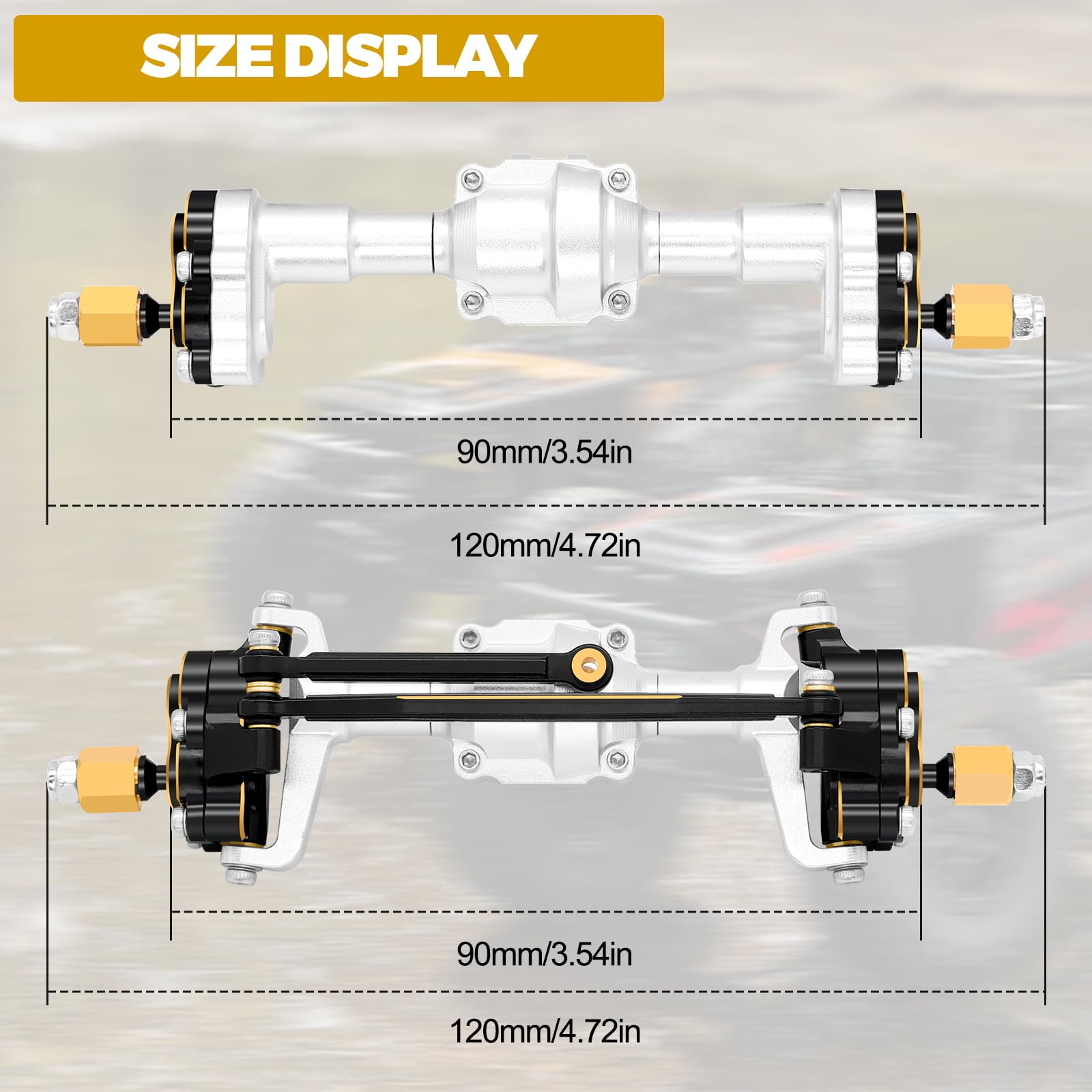 MEUS RACING FCX24 Axles Kit With 3-Section CVD - 52° Max Steering For FMS FCX24/FCX18 Upgrades