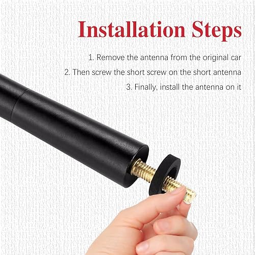 Miniatura 4 de Antena de fibra de carbono, antena de radio de fibra de carbono corta de 4.7 pulgadas, antena automotriz corta de fibra de carbono, mini antena de