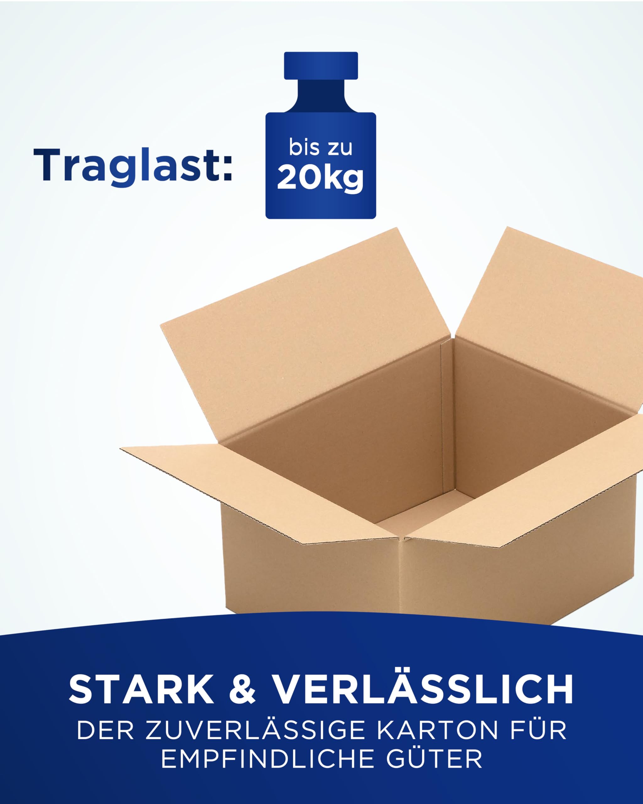 KK Verpackungen Versandkartons 450 x 350 x 250 mm Braun 1-wellig (Außenmaß 455 x 355 x 260 mm) | 75 Stück, Faltkartons Kartons geeignet für Versand als DHL Paket DPD Hermes GLS Paketklasse M (KK31)