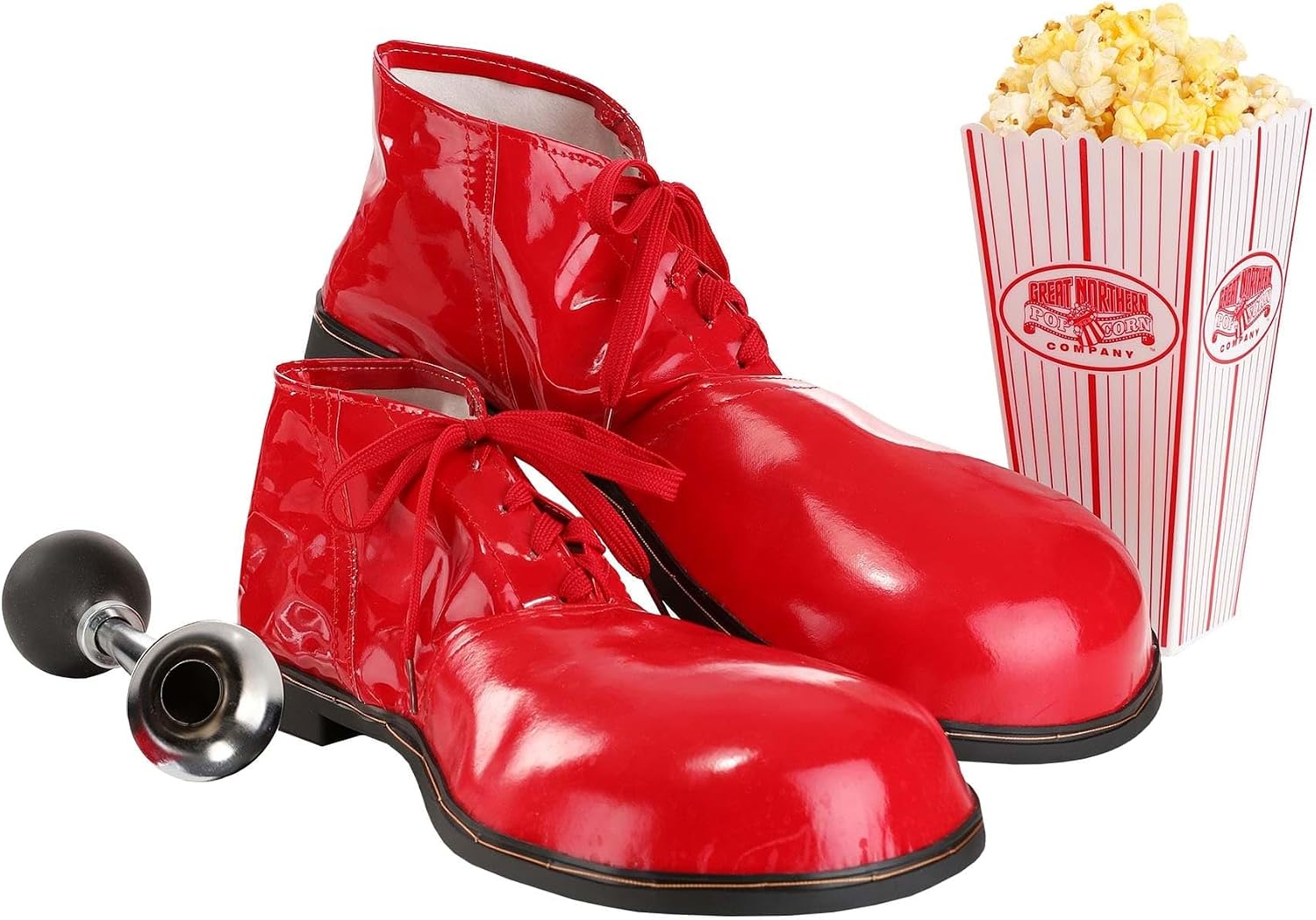 Red Clown Costume Shoe - Classic Bright Red Oversized Clown Shoe Accessory - Jumbo Shoes for Clowns
