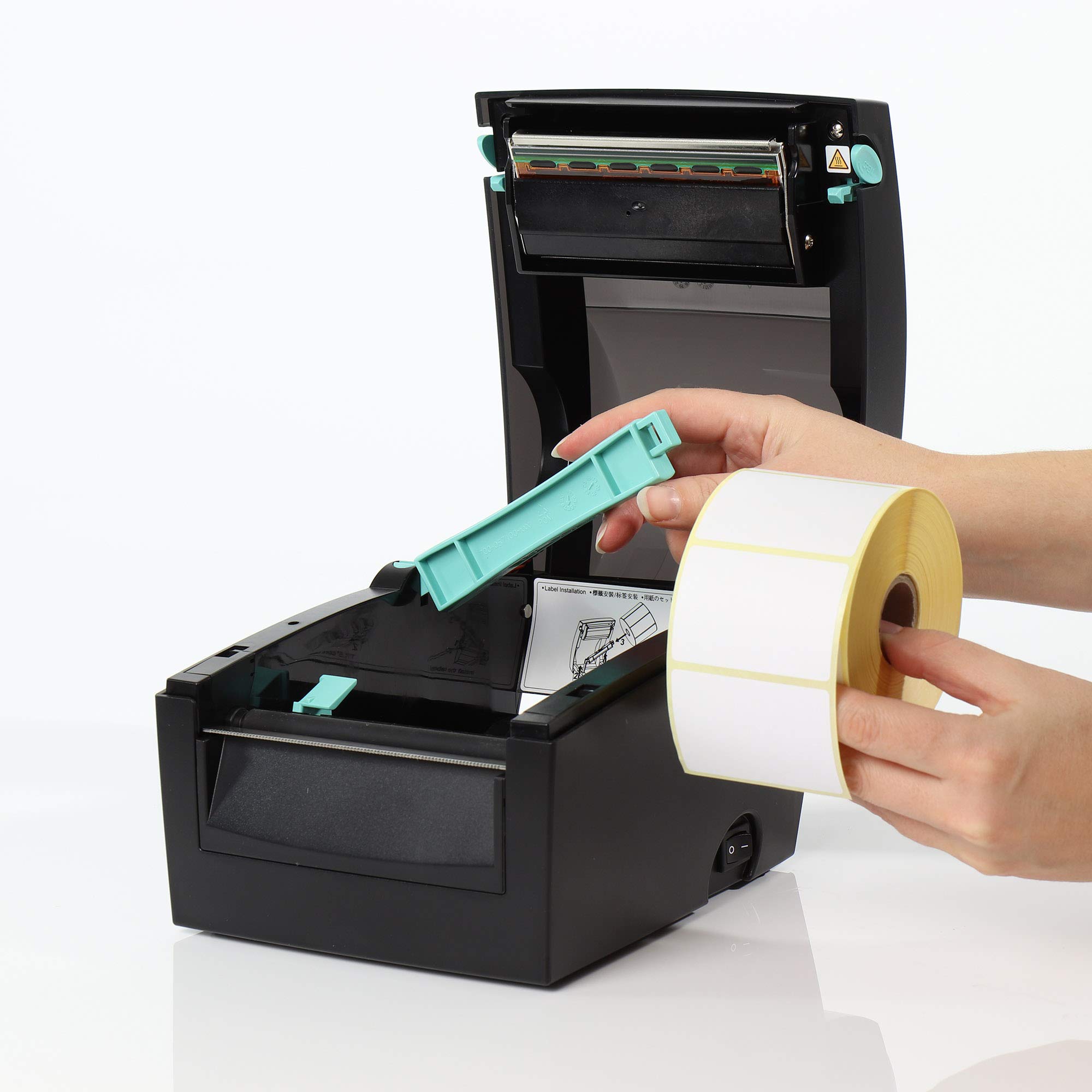 Godex DT4X - Impresora con borde de corte (203 ppp, termodirecta, 108 mm máx. Ancho de impresión, LAN, serie, interfaz USB.