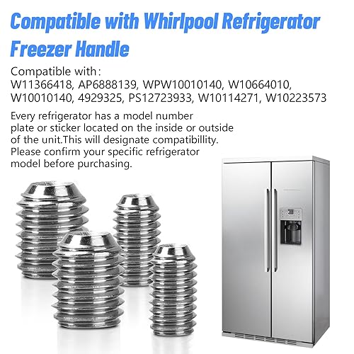 Miniatura 2 de W11366418 Refrigerador Congelador Puerta Manija Montaje Tornillo Ajuste Para Refrigerador Whirlpool -AM 1-5-1 - EA230910