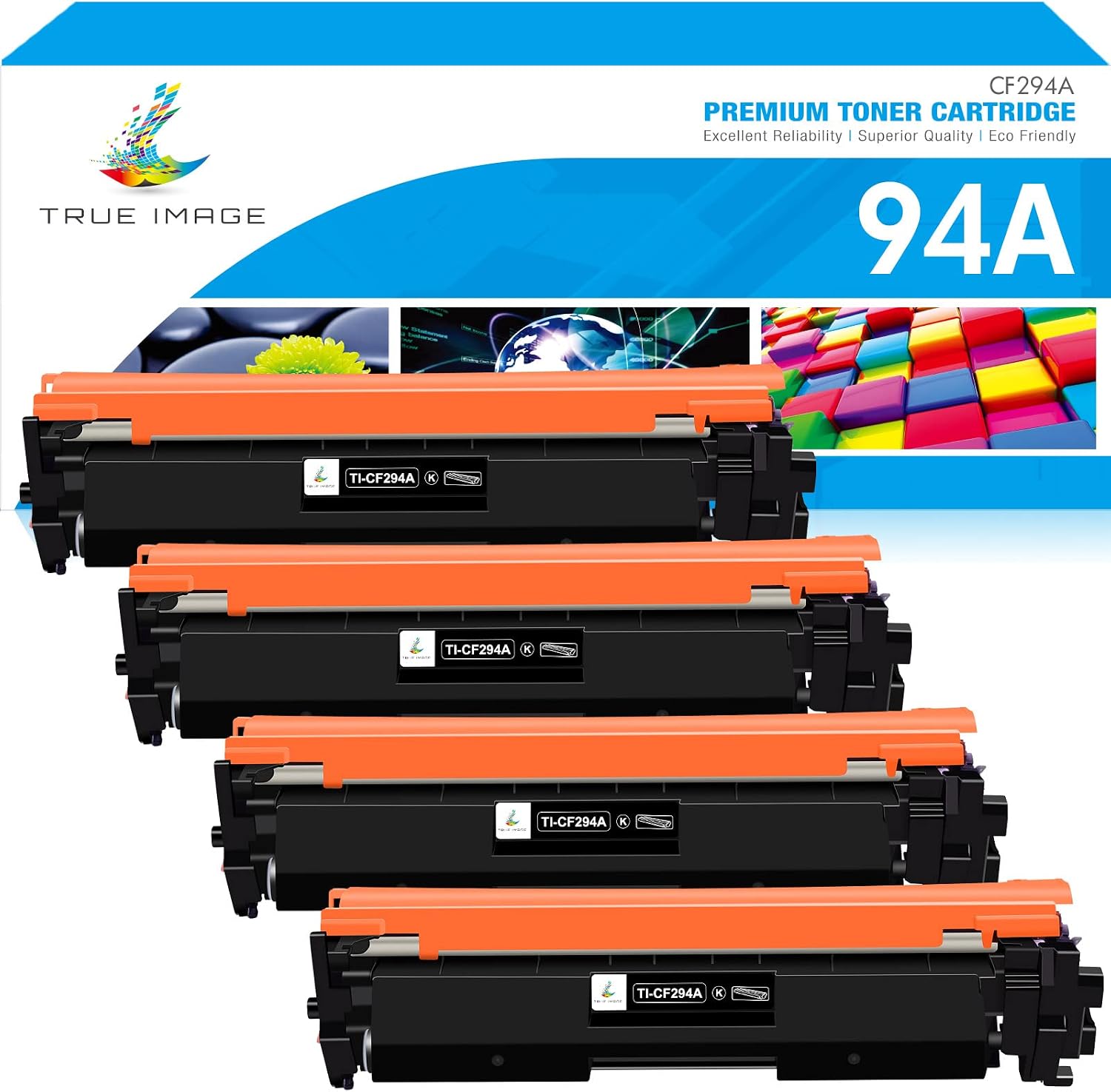 TRUE IMAGE Compatible Toner Cartridge Replacement for HP 94A CF294A for HP Pro M118dw MFP M148dw M148fdw M149fdw M148 M118 M149 Printer Ink (Black 4 Pack)