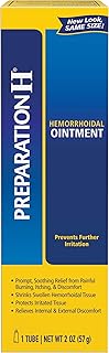 Preparation H (2.0 Ounce, 1 Tube per Box) Hemorrhoid Symptom Treatment Ointment, Itching, Burning & Discomfort Relief, Tube, (Pack of 2)