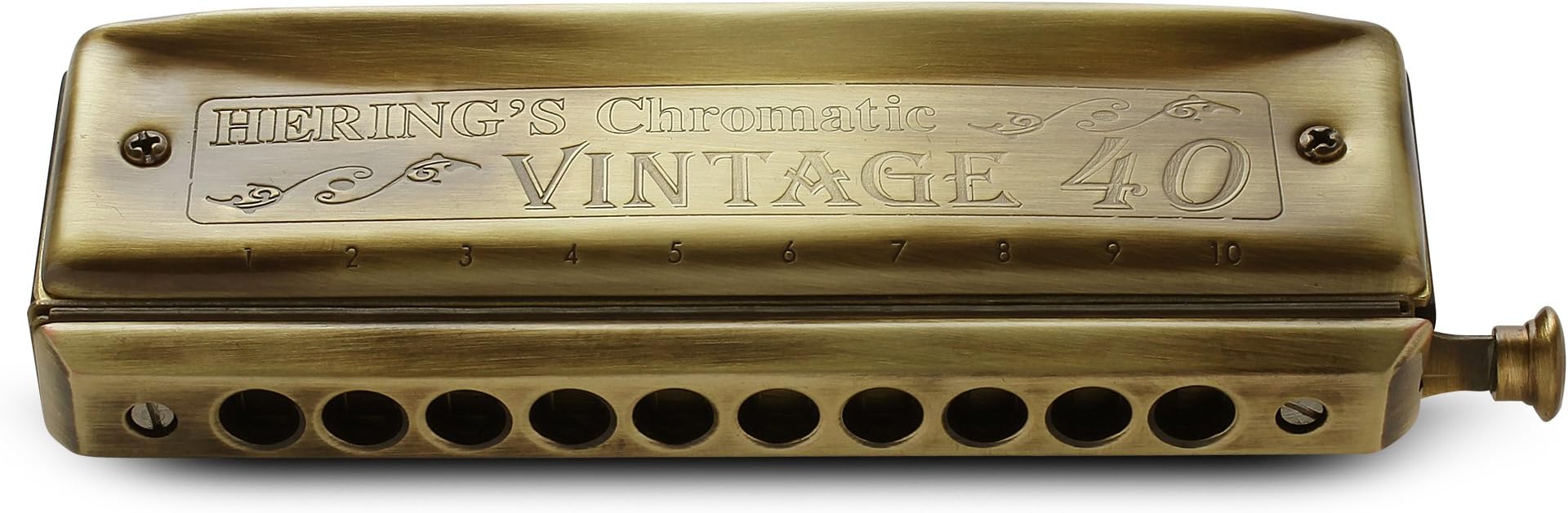 Hering Harmonicas 1040F Vintage 40 Chromatic Harmonica - Key of F