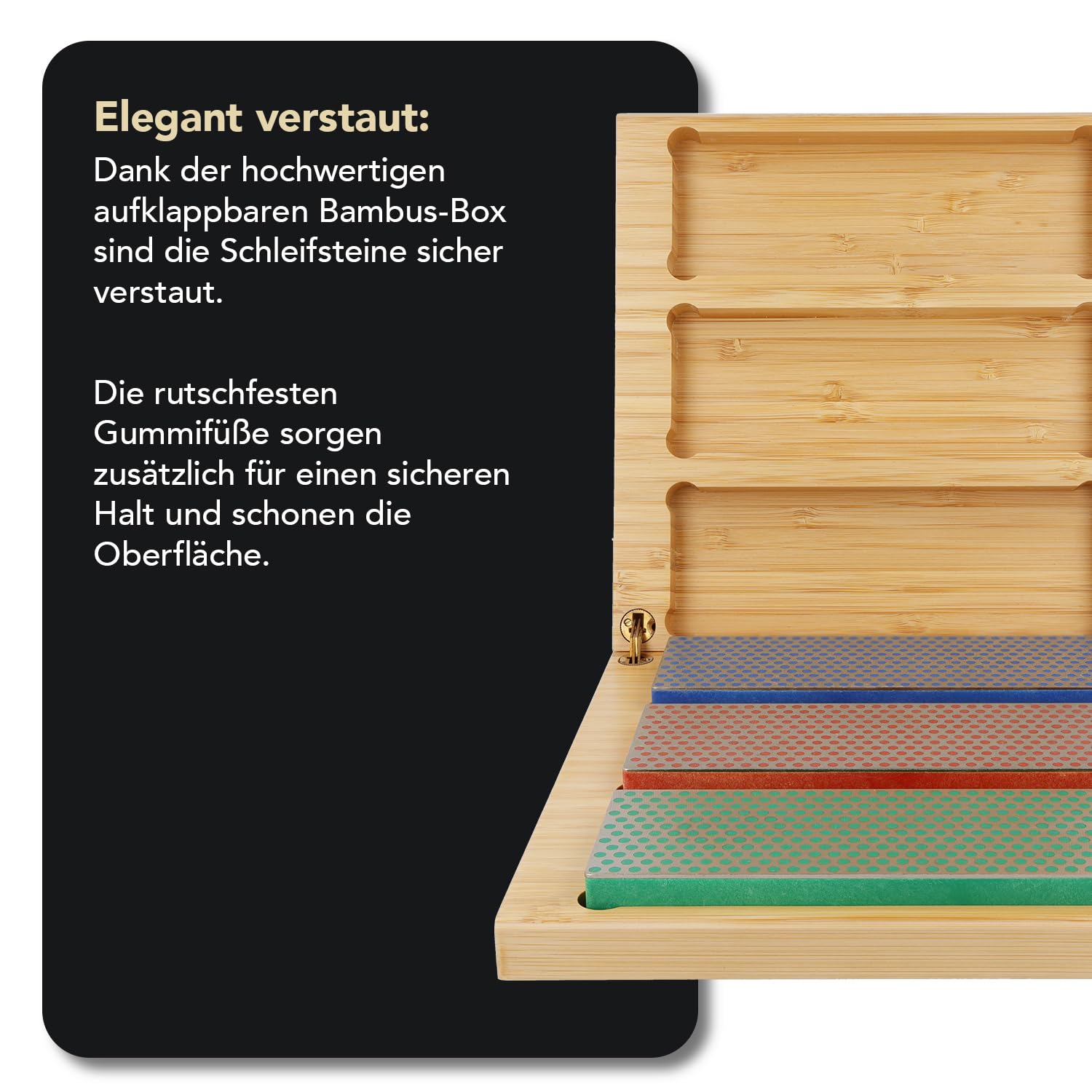 DMT Diamond Whetstone™ Diamant Schleifstein in Holzbox 6" Set Grob, Fein, Extrafein, Messerschärfer in Profiqualität, 15cm Wetzstein für Messer und Werkzeuge, Made in USA, W6EFC