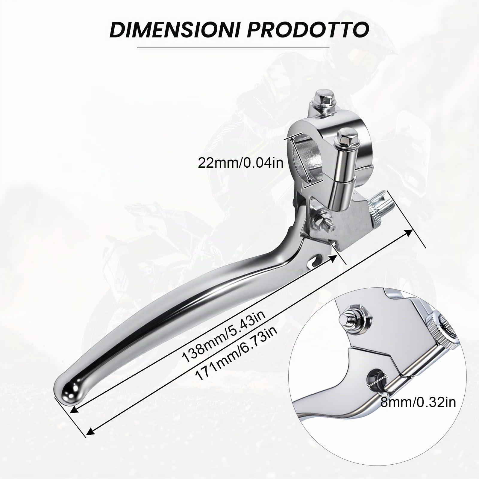 Leva di Frizione Moto 22 mm 7/8 Pollici Universale per 50 cc-125 cc