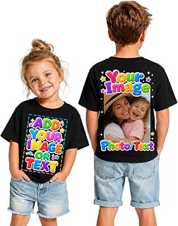 Custom Kid T Shirts Create Your Own Shirt with Photo Text Name for Children